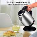 Electric Kettle Water Boiler Stainless Steel body Portable Kitchen Appliances automatic Tea coffee warmer instant heating pot 1500W 02 Liters. 