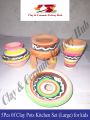 Clay Pots Kitchen Set (large) | Set of 5 Pcs | Kids Play & Home Decor | Clay Crockery Pots | Earthen Crockery Pots | Terracotta Crockery Pots. 