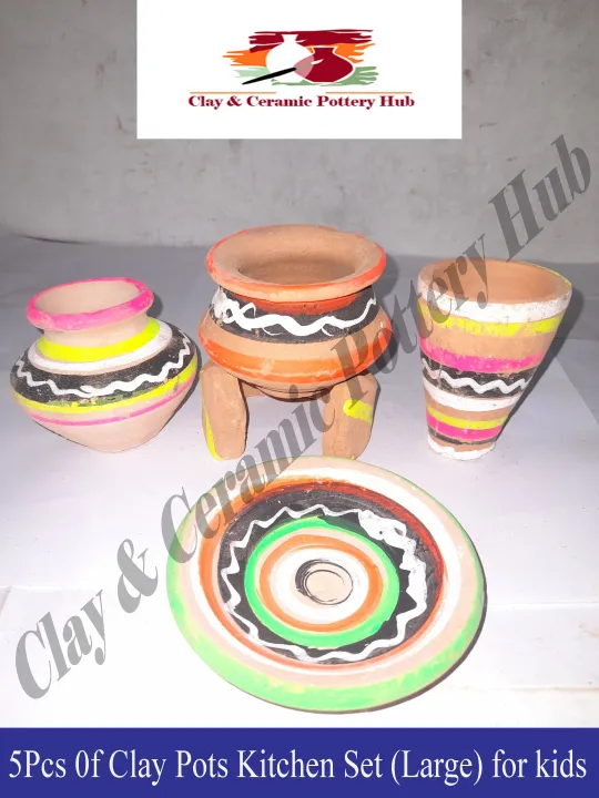 Clay%20Pots%20Kitchen%20Set%20(large)%20%7C%20Set%20of%205%20Pcs%20%7C%20Kids%20Play%20&%20Home%20Decor%20%7C%20Clay%20Crockery%20Pots%20%7C%20Earthen%20Crockery%20Pots%20%7C%20Terracotta%20Crockery%20Pots%20-%20Image%202