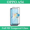 Oppo A54 Complete Black 9D 5D 11D 10D 100D 21D Tempered Glass Screen Protector Full Glue Edge to Edge Screen Guard Premium Quality For A54 - Black. 