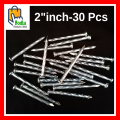 Pack of 30 - 2" Inch Hardened Steel Concrete Nails for Wall - Silver Best Quality. 