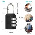 3 Digit Resettable Code Combination Lock Portable Waterproof Keyless Smart Padlock For Suitcase Gym School Drawer Locker Luggage Travel Bag Bicycle Scooter Tool Box Door Safety Security Protector Locks Anti Theft Dial Number Password Padlocks High Quality. 