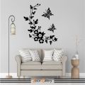 Zecor Gallery Floral Design with Butterfly Wall decoration design with self adhesive sticker sheet magical wall décor printing look for kitchen best decoration ideas not a Wall paper. 