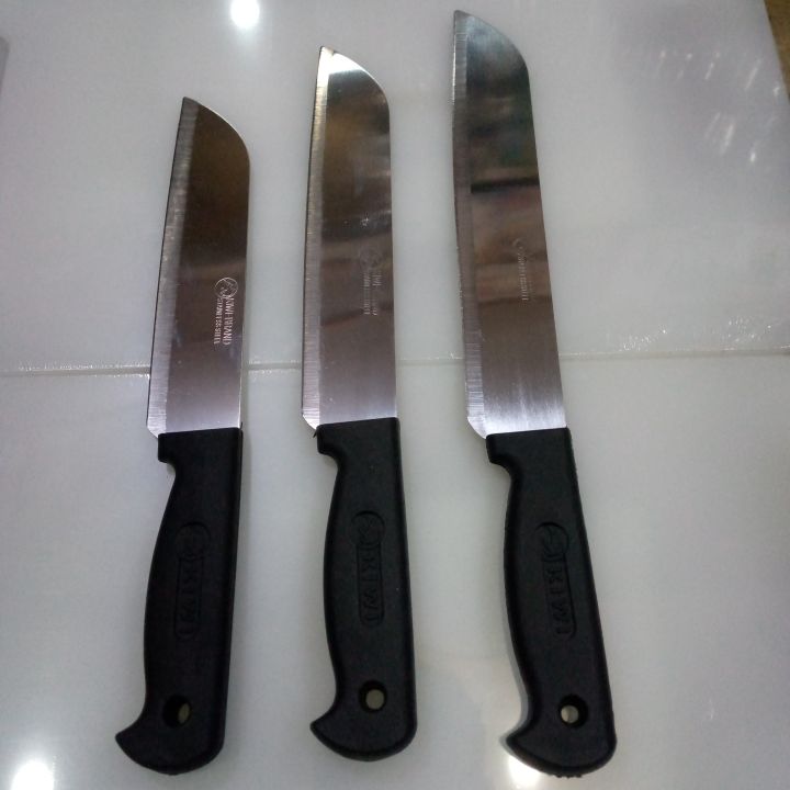 Original Kiwi All Purpose Knife 7 inch 8 inch 9 inch - Kitchen Knife - Vegetable Knife - Meat Knife - Black