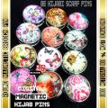 1 Pair Round Digital Magnetic Hijab Pin Women's Brooch Clasp Scarf Abaya Muslim Fashion Shawl Scarf Pins. 
