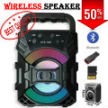 Original KTS 1057 Bluetooth Wireless Speaker / Support USB - SD Card / FM Radio / USB Charging / 3 inch Drive Size / Small Mini & Portable / Loud & Clear Sound System Loudspeaker / LED Disco Lighting / High Quality Stereo Bass Rechargeable Speakers. 