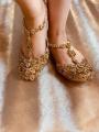Bridal Fancy Shoes / Khussa & Kohlapuri / Handcrafted Women Slipper Khussa style / Zari Khussa For Women / / Trendy Khussa For Girls .. 