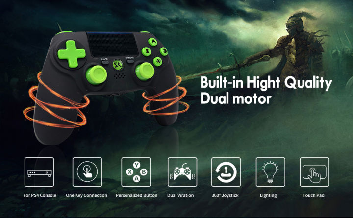 Wireless%20Controllers%20for%20PS4%20for%20PlayStation%204%20Controller%20Double%20Vibration%20Controller%20for%20PlayStation%204/%20Pro/%20Slim%20with%20Bluetooth,%20Six-Axis%20Gamepads%20Joystick(%20Black)%20-%20Image%202