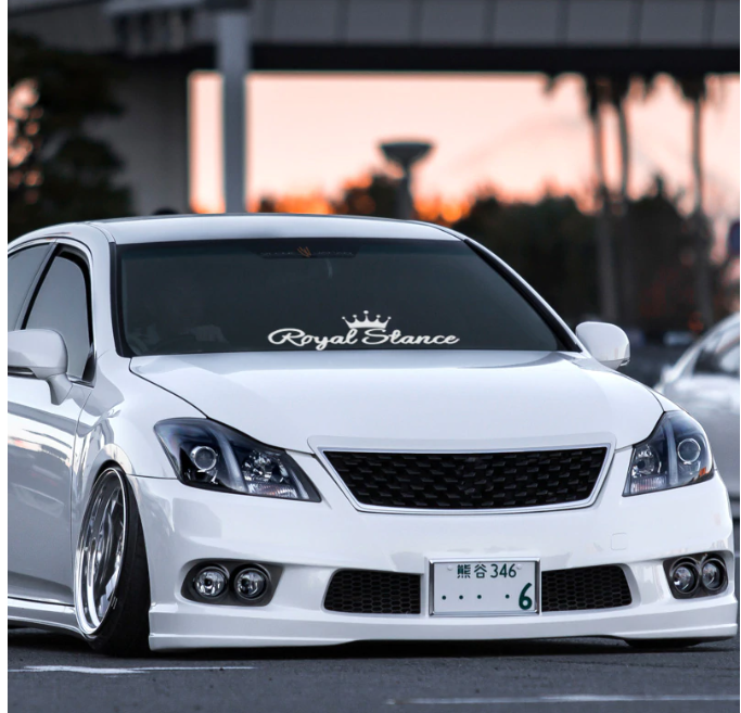 Royal Stance WHITE Decal Car Sticker Crown JDM Vinyl Auto Front Windshield Window Tuning Car Styling