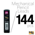 Mechanical Pencil Leads Refill, 2B/0.5 mm - Box 12 packs - 144 leads pieces stationery | Stationary items for girls and boys. 
