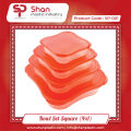 Pack Of 4 - Plastic Food Containers - Bowl Set Square - Food Storage Containers with lid. 