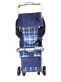 Alloy Foldable Baby Stroller Pram For Newborn  Blue color with  6 Big Tyres. 