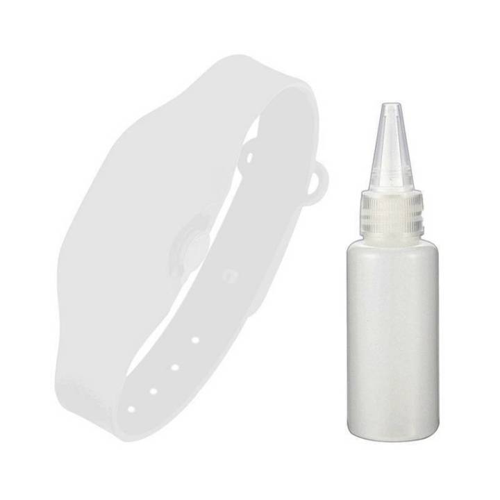 Wristband Hand Dispenser  Squeezy Hand Dispenser  Bracelet  Sanitizerr  Liquid Soap  Lotion  Cream  Black  White  Pink  Red  Blue