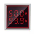 Square Digital AC Voltmeter+Ampmeter 2in1 50-500V 100A 22mm LED Current Indicator Voltage Meter Mini Volt Amp Tester Panel. 