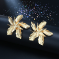 Flower Earrings For Girls New Style Elegant Petal Earrings for Women Gold Big Flower Earring for Girls. 
