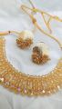 Ladies Orange Stone Stylish Necklace With Stylish Earring Set-Box Free. 