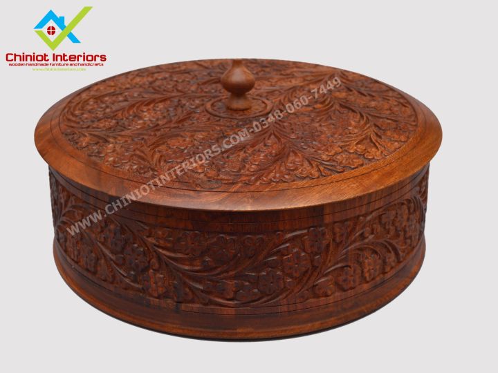 Wooden Hot Pot with Hand Carving