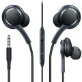 HIGH QUALITY 3.5 mm jack handsfree Braided Black handsfree Stereo In-Ear Handfree Earbuds Headsets Wired Handsfree With Mic Earphone High Quality Sound Ear Phones Compatible with IPhone and Android Phones 1.2 m wire. 