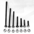 10Pcs Pack 1/4 inch Width, (2 Sotar) Black Hexagonal Nut and Bolt Screw Nut Bolt 10 Different Size Available. 
