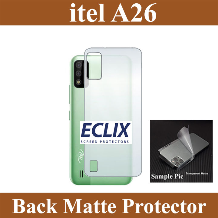 itel A26 Back Matte Protector Anti-Slip Soft Skin Sheet Film With Sides Cover Protection Carbon Fiber For A26 - Transparent