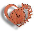 Modern Heart Shape Wooden Wall Clock, 3D Heart with Butterflies Wall Clock Buy Online. 