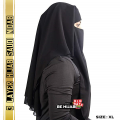Be Hijabi Women's 3 Layer Hijab Saudi Niqab In Breathable Formal & Chiffon - Black. 