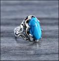 Stainless Steel Turkish Silver Fashion Stone Ring For Men. 