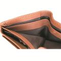 Genuine Leather Trifold Coat Wallet Tan Brown With Box. 