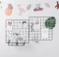 Wire Hanging Wall Grid - Black - Home Decor - Office Storage and Organizer - Polaroid Photogrid - Plant Hanging - Minimalistic Aesthetic - Desk Decorations | Hanging Hooks Included. 