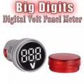 Round Digital Voltmeter Digital Panel Voltage Meter Volt Meter Digital Voltage Monitor Indicator Light AC 220V 22mm. 