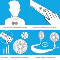 Wearable Neck Fan Shoulder Fan Neck fan 3 Blades rechargeable fan kitchen fan with 3 speeds and 360 adjustment. 
