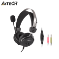 A4Tech HS-7P Headphones - ComfortFit Stereo Headset - With Noise Cancelling Mic- For PC - 3.5mm Plug - Black. 