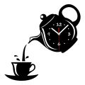 tea pot clock stylish mirror decorator, kettle cup Wall clock modern kitchen wall design clock. 