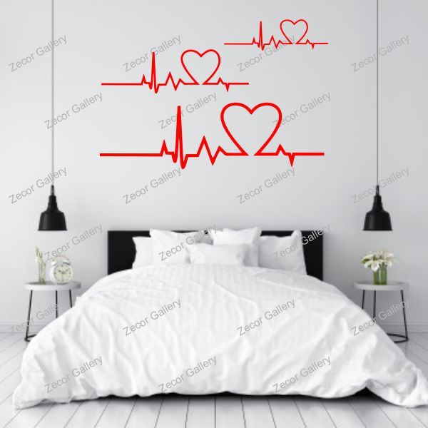 Zecor Gallery 3 Heart Beats Wall Sticker for Bedroom Living Room Decoration Special Valentine`s Gift Wall Art Stickers
