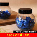 Pack of 4 Diamond Design Jars for Kitchen Storage. 