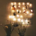 DIY Metal Grid Photo Wall,Multifunction Wall Mounted Ins Mesh Display Panel,Wall Art Display Organizer,Memo Board, with Hook. 