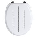 White Toilet Seat with Diamante Detail - Premier Home - SKU 1604096. 