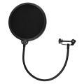 Microphone Pop Filter Shield Dual Layers Wind Proof Screen Flexible 360° Gooseneck Clip Stabilizing Arm for Recording Broadcasting Streaming. 