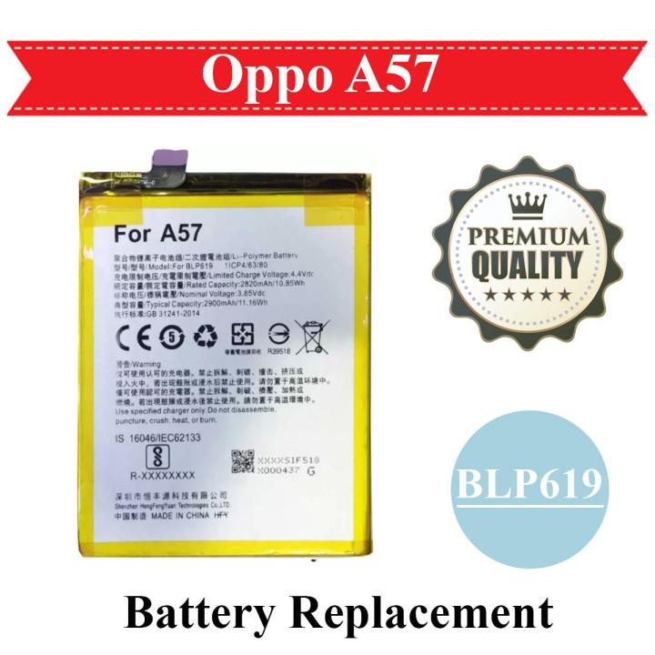 Oppo A57 Battery Replacement BLP619 For Oppo A57 2900mAh - Silver ...