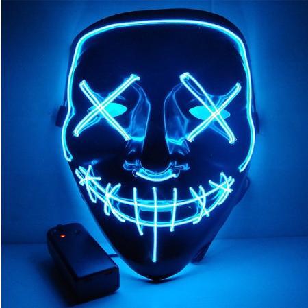 Led Mask Halloween Party Masque Masquerade Masks Neon Maske Light Glow In The Dark Mascara Horror Maska Glowing Masker Purge