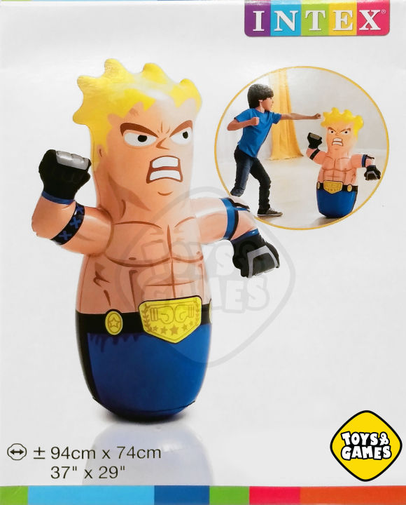 Intex 3D Bop Bag Blow Up Inflatable Punching Bag for Kids - Kick Boxer