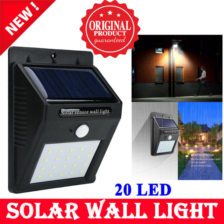 Imported 20 LED Solar Powered LED Wall Light PIR Motion Sensors