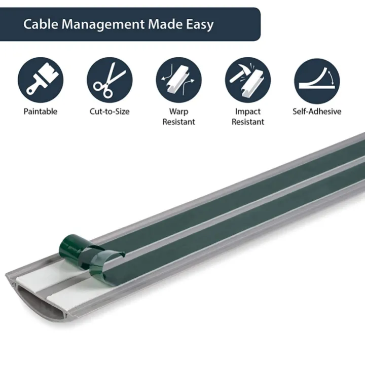 CableR%2025x120mm%20Wide%20Grey%20Floor%20Cable%20Duct%20with%20Guard%20Self-Adhesive%20Cable%20raceway%202%20ft%20gray%20-%20Image%209