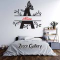 Style Candy Floral Customized Name Wall Sticker for Bedroom Girls Kids Living Area. 