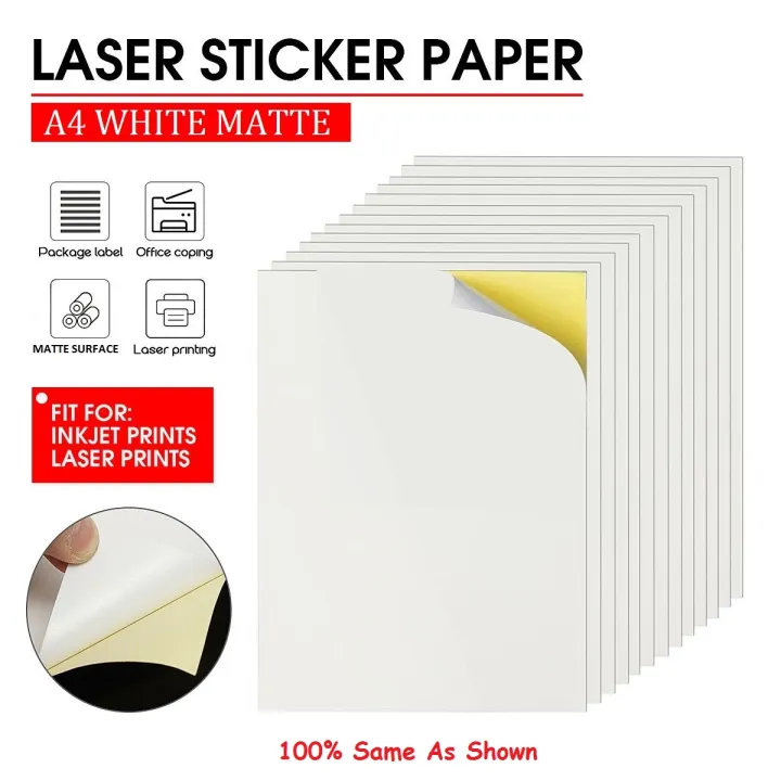 Sticker Paper | Sheets | Shipping Labels – 25 Sheets White Matte, A4 Full Sheet, Printable: Inkjet or Laser Printer, Online Labels.