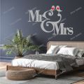 Zecor Gallery Mr. & Mrs. Wall Sticker for Bedroom Living Premium Waterproof DIY Self-Adhesive Vinyl Decal for Home Decor. 