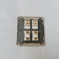 2 Switches+2 Sockets Electric China Fitting Sheet Switch Board- Metal Series (Coffee Colour). 