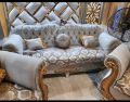 Tufted Royal 7 Seated Sofa Set 3+2+1+1 In Order Velvet Fabric + Printed Seats Tufted Back. 
