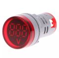 Round Digital Voltmeter Digital Panel Voltage Meter Volt Meter Digital Voltage Monitor Indicator Light AC 220V 22mm. 