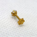 Single Stone Nose Pin in White American Zircon-Pure gold Jeweller. 